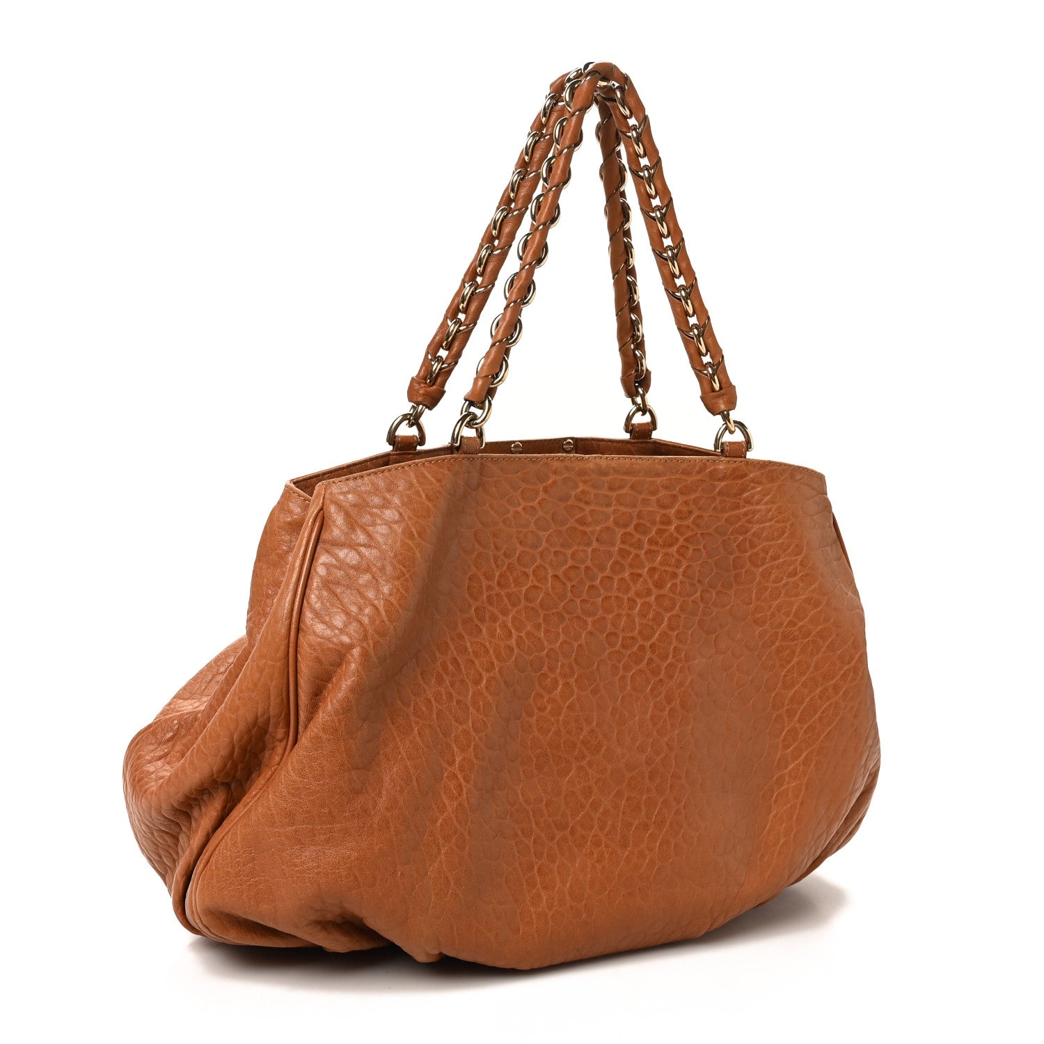 Fendi Crinkled Lambskin Mia Tote Camel 3 of 11