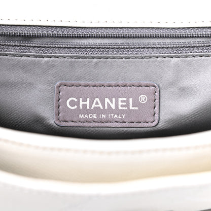 Chanel Glazed Caviar Pocket In The City Flap White 6 of 9