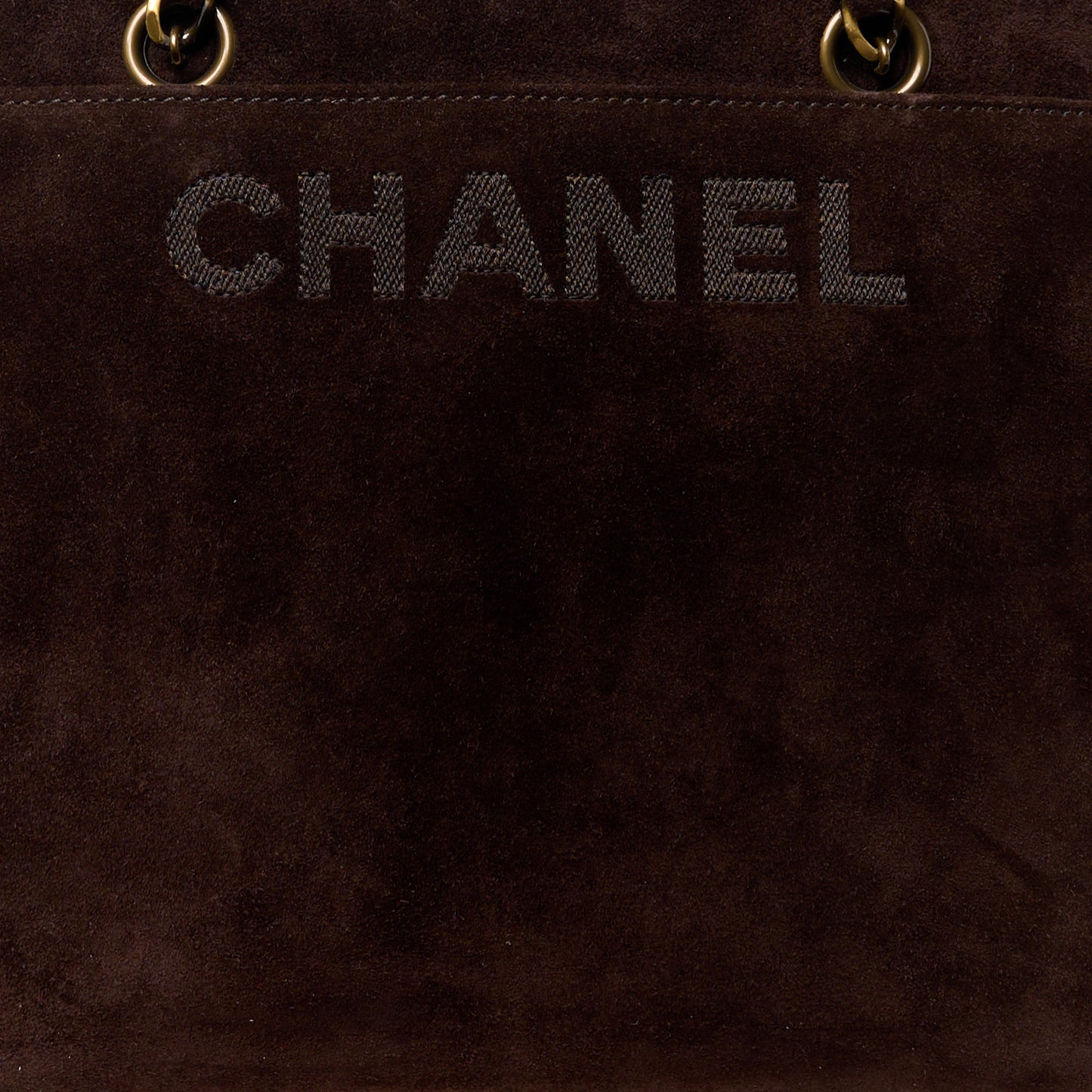 Suede Shopping Chain Tote Brown