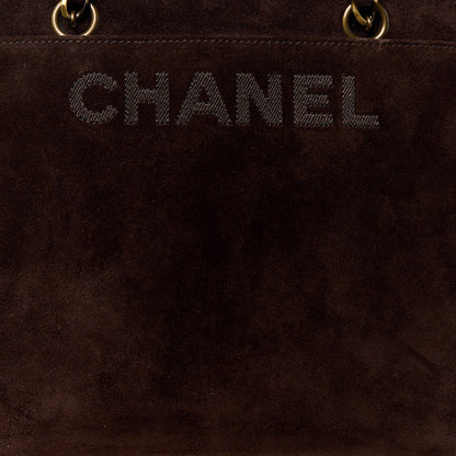 Chanel Suede Shopping Chain Tote Brown 10 of 12