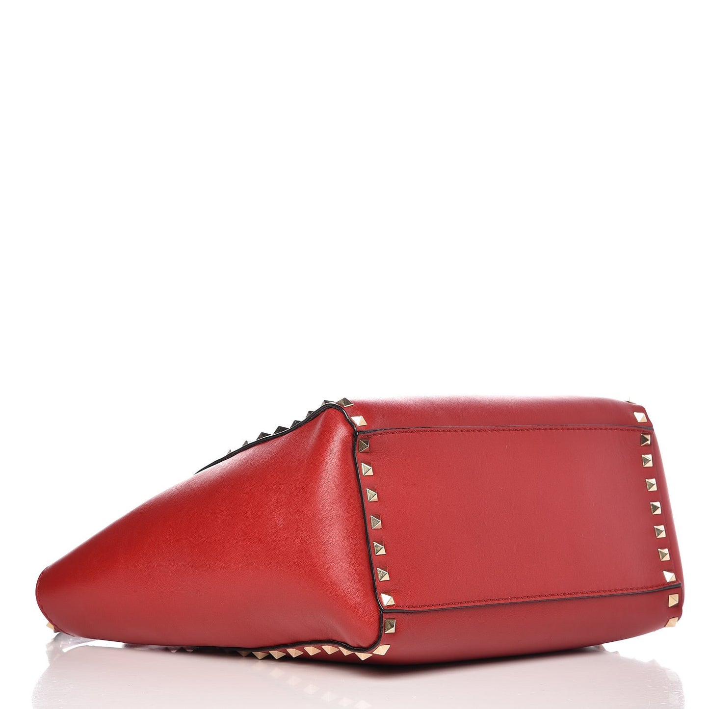 Vitello Rockstud Double Handle Tote Rosso Valentino