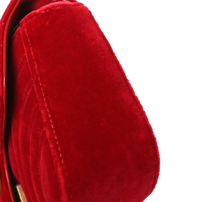 Gucci Velvet Matelasse Mini GG Marmont Shoulder Bag Hibiscus Red 12 of 12