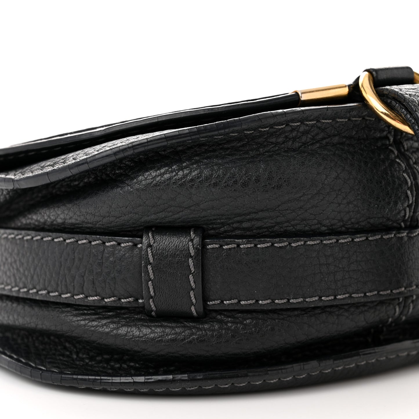 Calfskin Mini Marcie Round Crossbody Bag Black