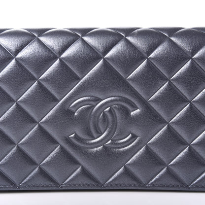 Chanel Calfskin Quilted Large Diamond CC Flap Wallet Dark Silver 10 of 11
