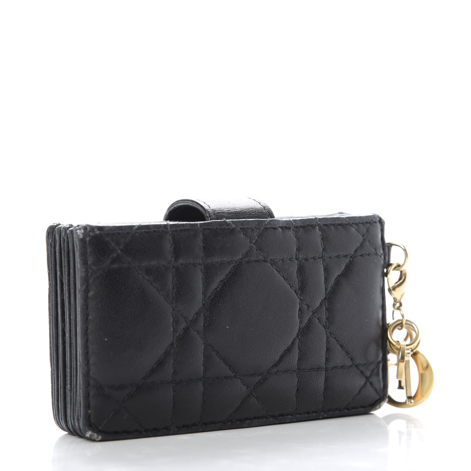 Christian Dior Lambskin Cannage Lady Dior 5-Gusset Card Holder Black 3 of 7