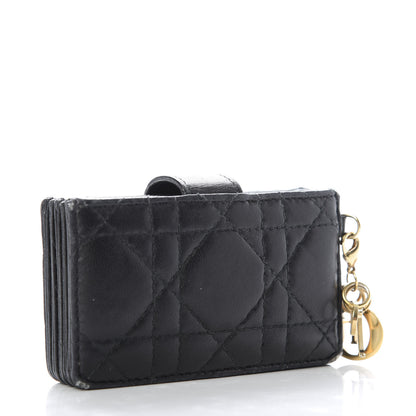 Christian Dior Lambskin Cannage Lady Dior 5-Gusset Card Holder Black 3 of 7