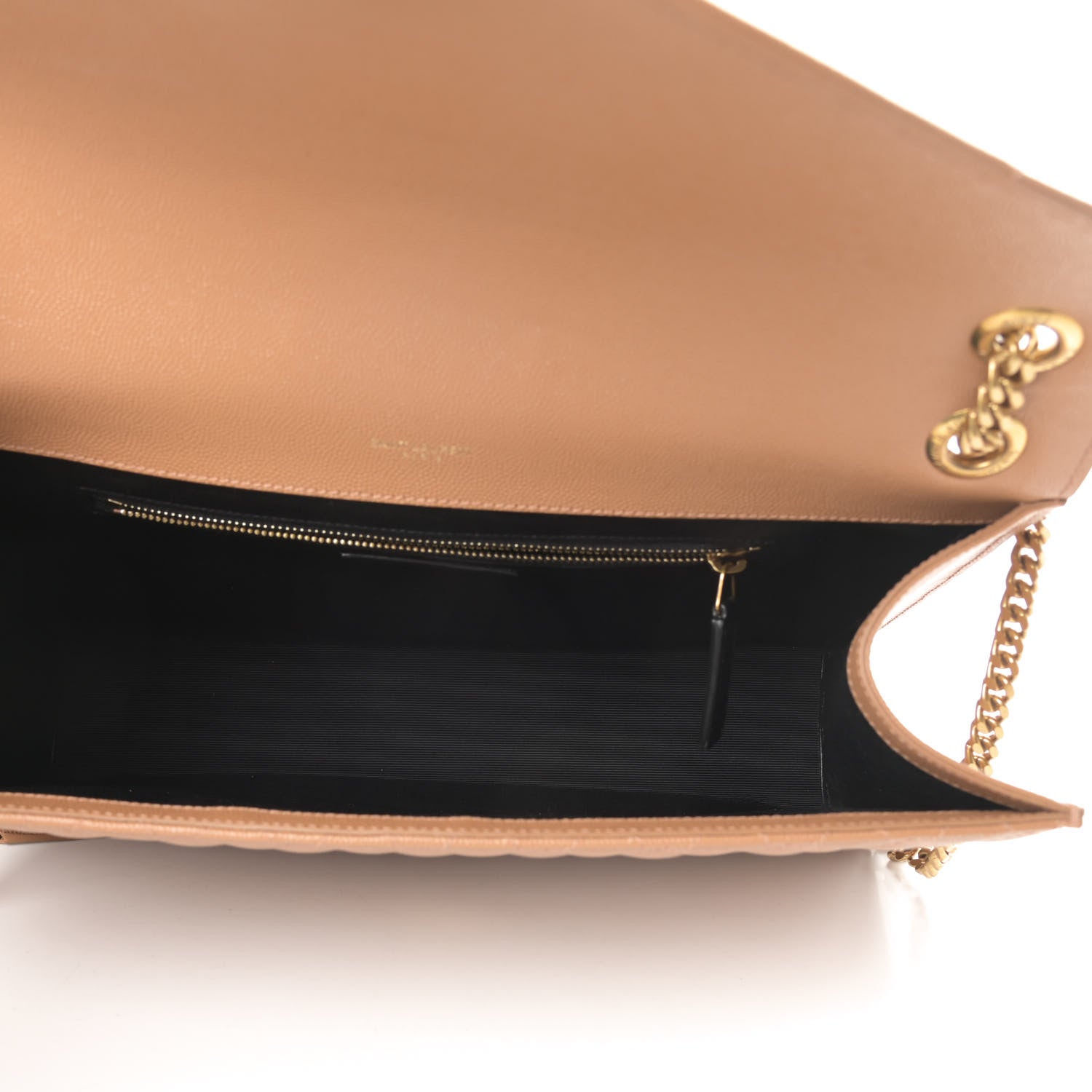 Saint Laurent Grain De Poudre Textured Mixed Matelasse Triquilt Large Monogram Satchel Dune 5 of 12
