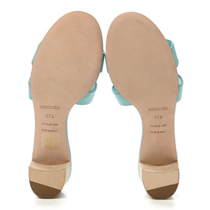 Hermes Epsom Oasis Sandals 37.5 Vert Embrun 5 of 7