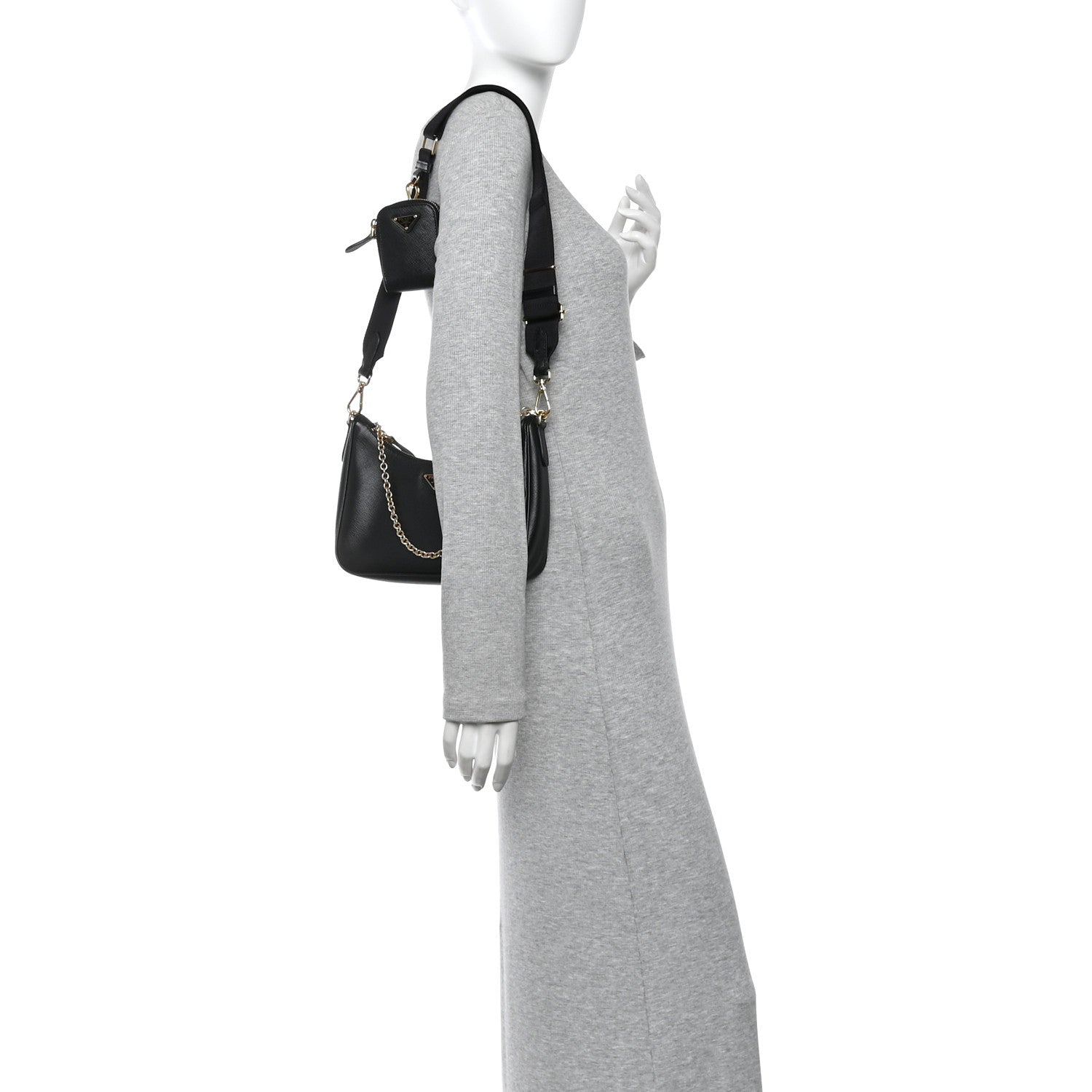 Prada Saffiano Lux Re-Edition 2005 Shoulder Bag Black 2 of 10