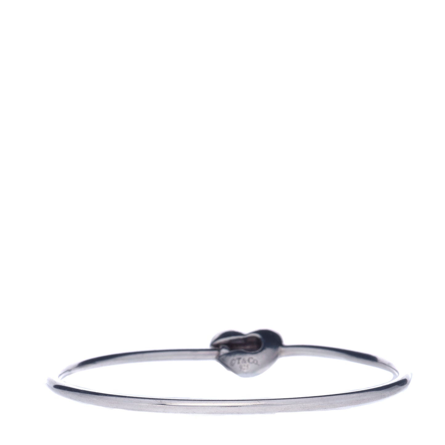 Sterling Silver Puffy Heart Bangle Bracelet