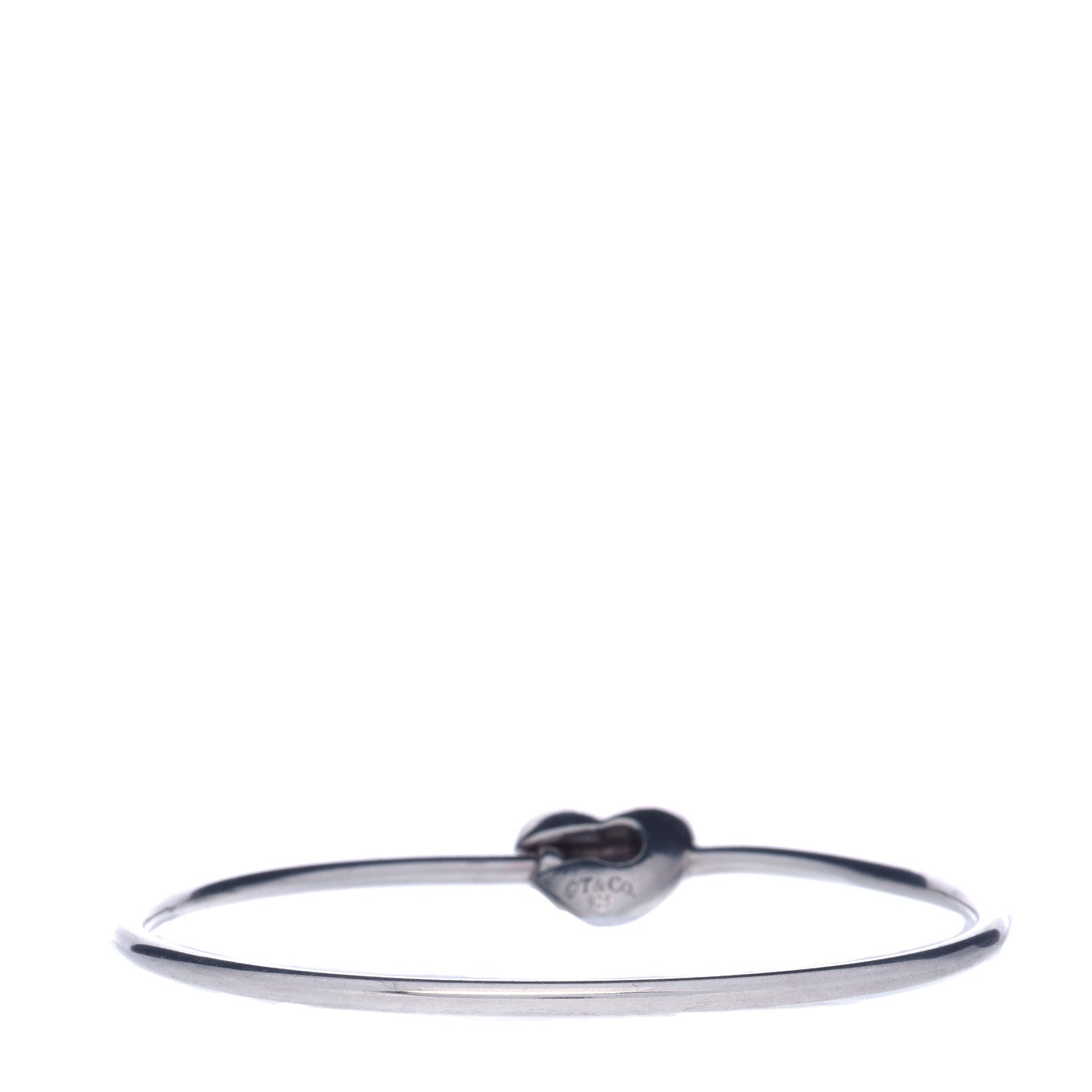 Tiffany Sterling Silver Puffy Heart Bangle Bracelet 3 of 6