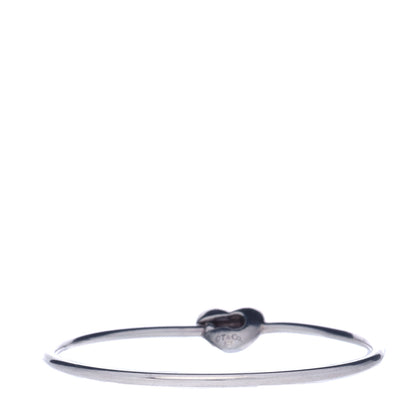 Tiffany Sterling Silver Puffy Heart Bangle Bracelet 3 of 6
