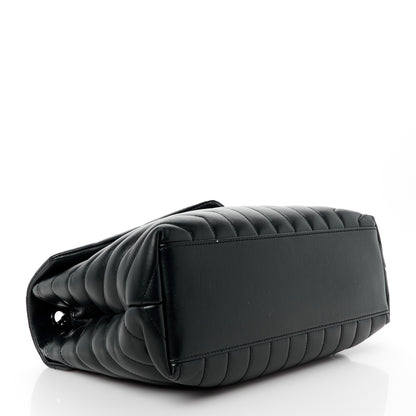 Saint Laurent Calfskin Y Quilted Monogram Monochrome Medium Loulou Chain Satchel Black 4 of 12