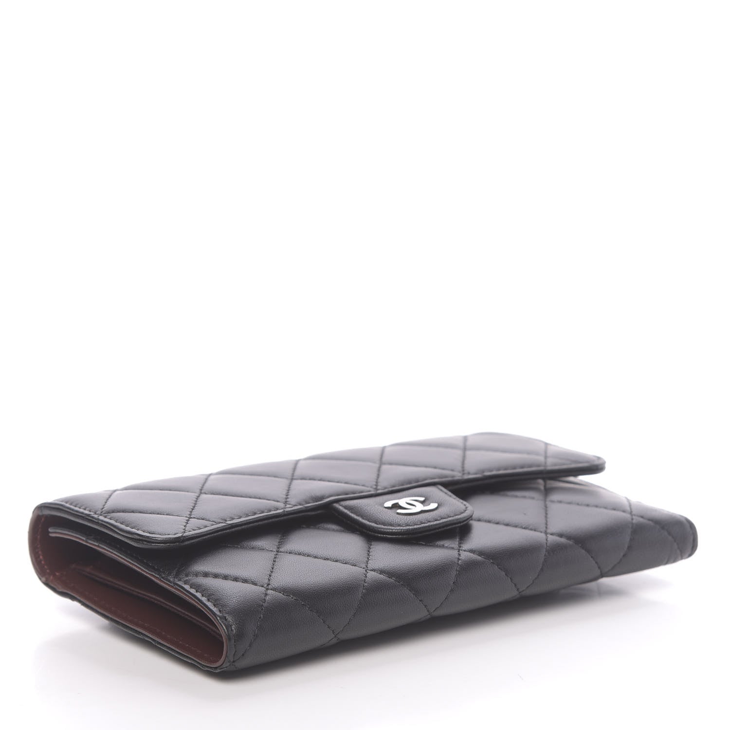 Chanel Lambskin Quilted Large Flap Wallet Black 4 of 8