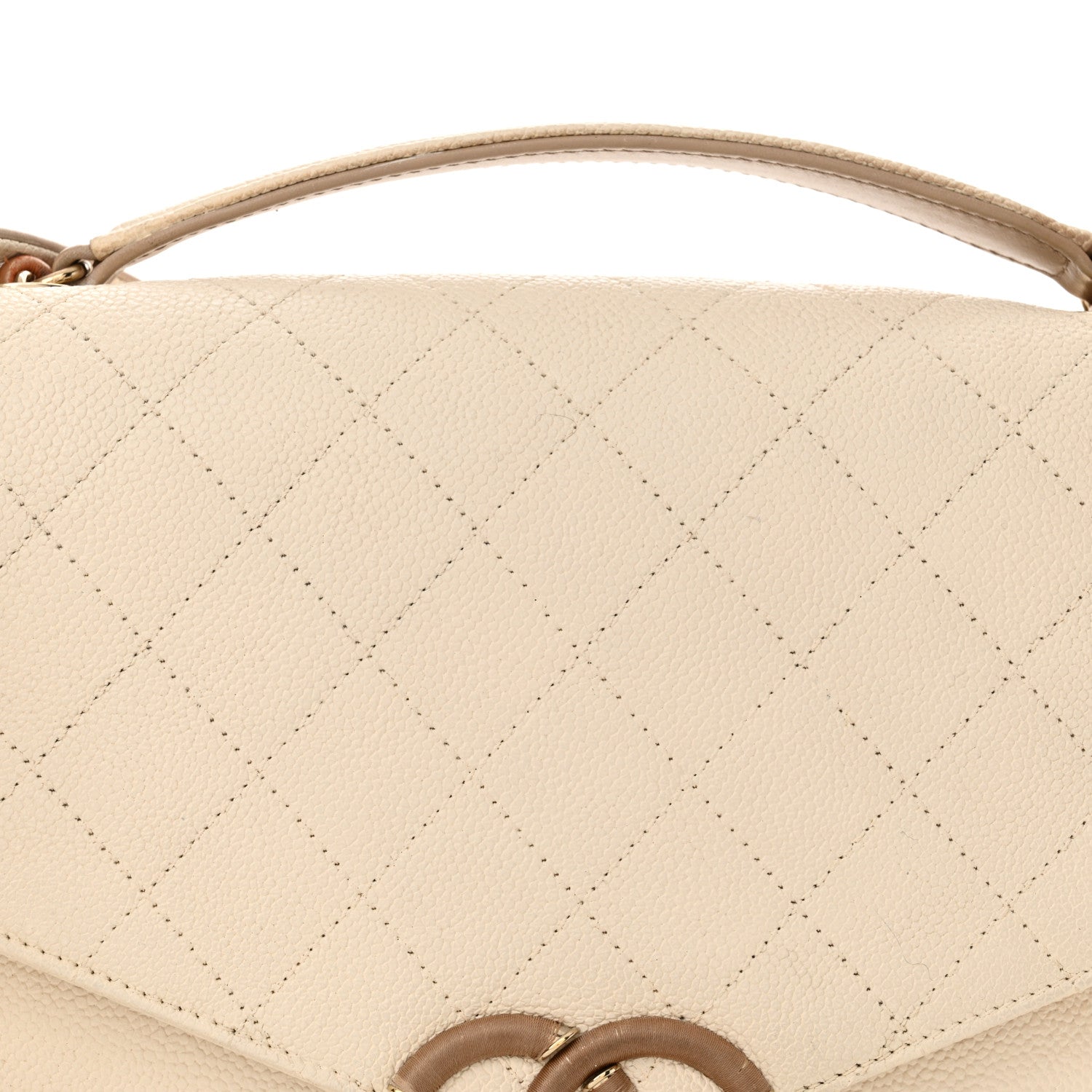 Chanel Grained Calfskin Quilted Small Cuba Top Handle Flap White 8 of 12
