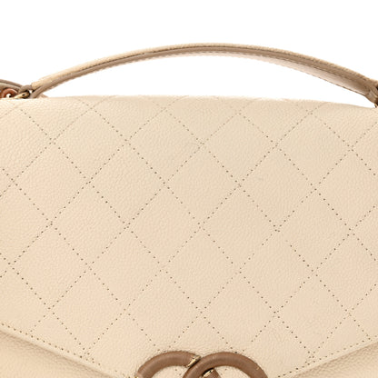 Chanel Grained Calfskin Quilted Small Cuba Top Handle Flap White 8 of 12