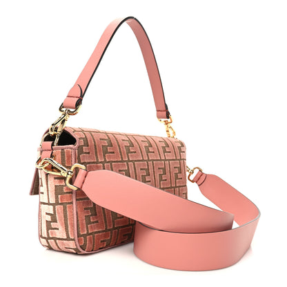 Fendi Velvet Jacquard Crystal FF Baguette Macaron 2 of 10