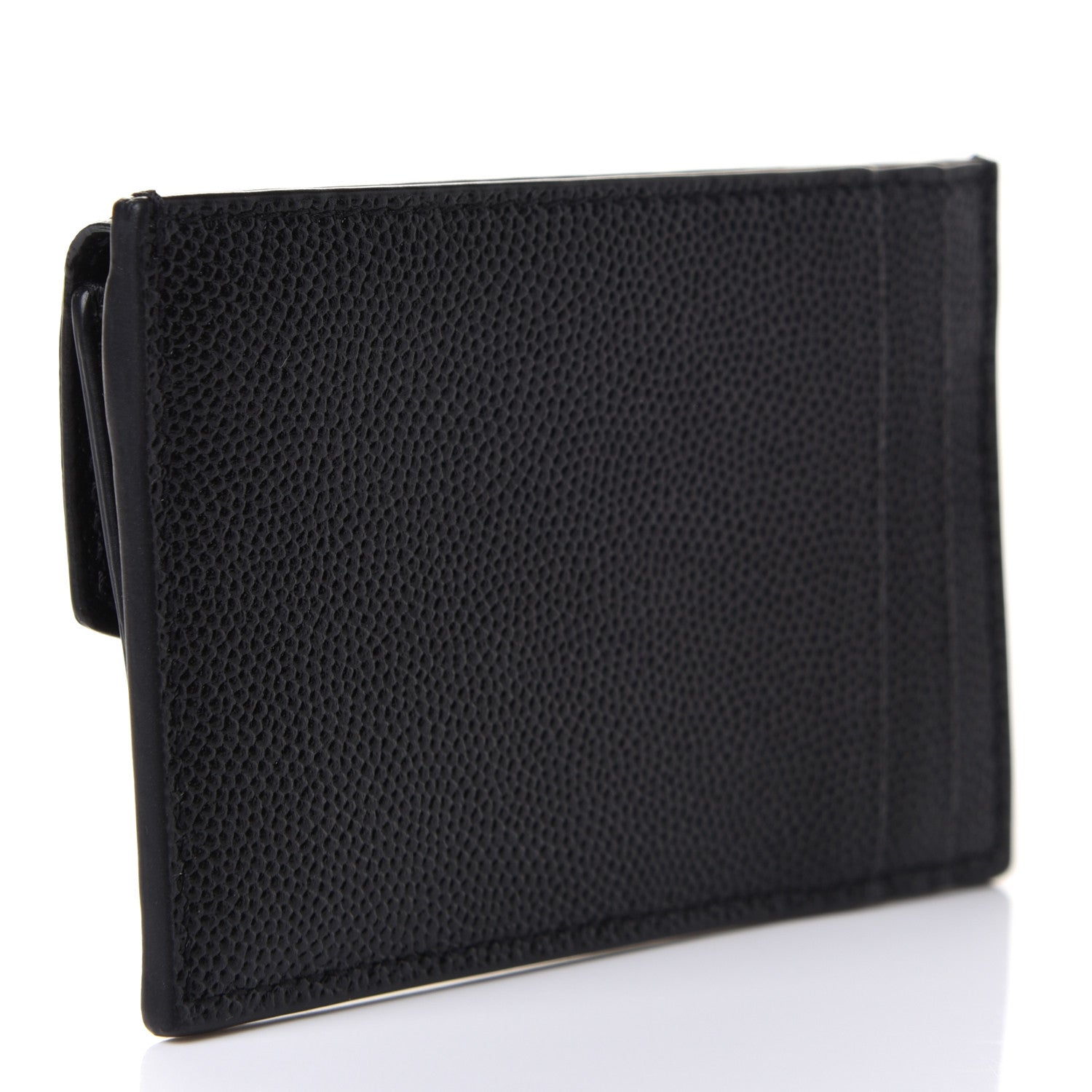 Saint Laurent Grain De Poudre Uptown Monogram Card Case Black 3 of 6