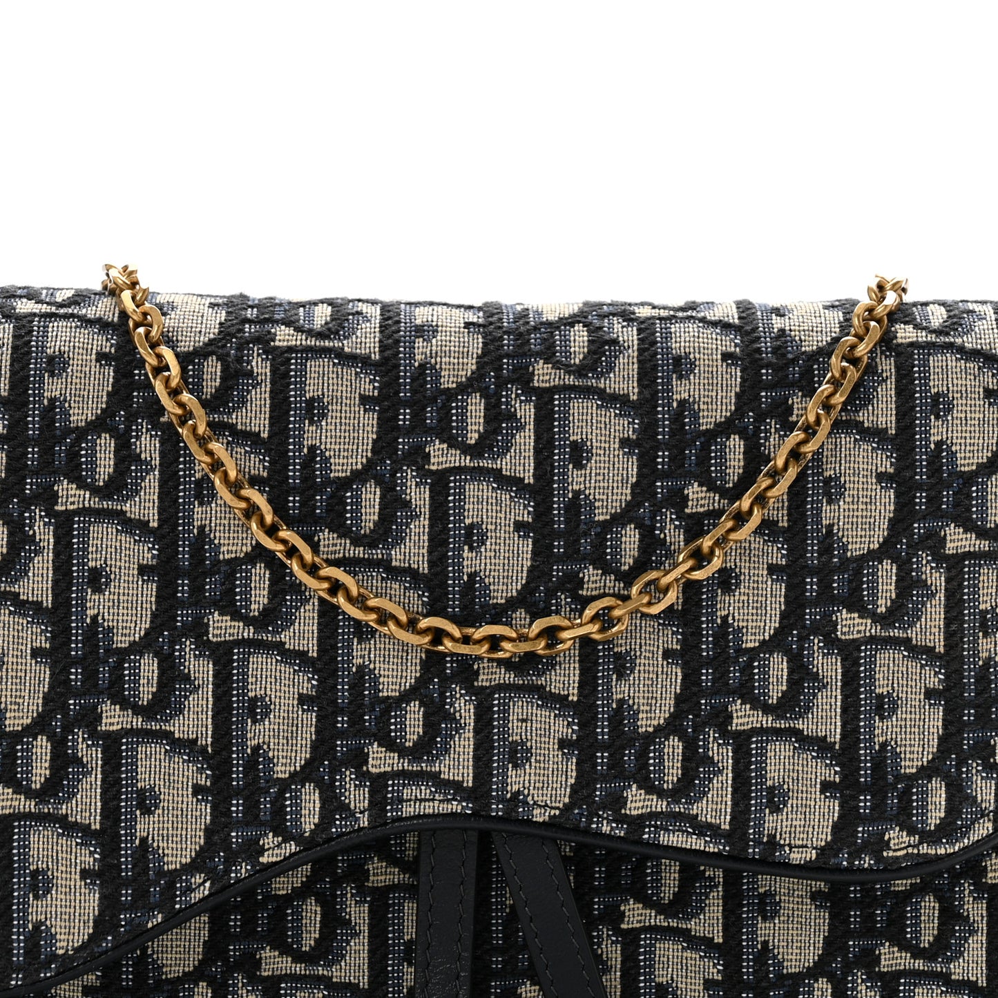 Oblique Saddle Chain Long Wallet Blue