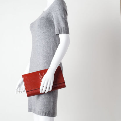 Saint Laurent Patent Belle de Jour Clutch Burnt Orange 2 of 9