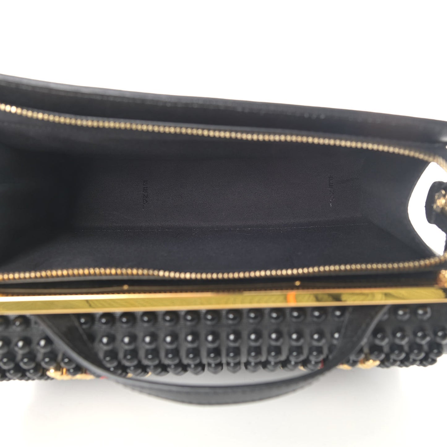 Vitello Elite Studded Monster Mini Demi Jour Shoulder Bag Black