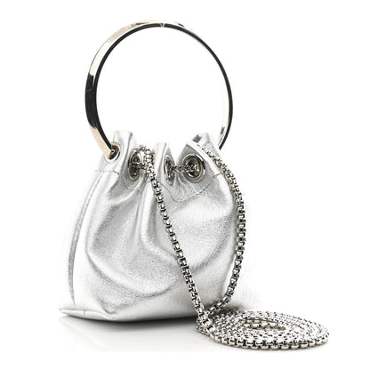 Jimmy Choo Metallic Nappa Micro Bon Bon Bag Silver 3 of 10