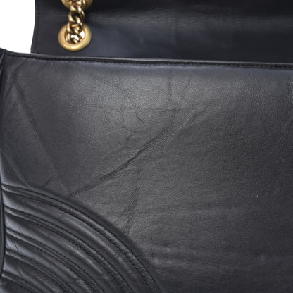 Gucci Calfskin Matelasse Large GG Marmont Shoulder Bag Black 16 of 17
