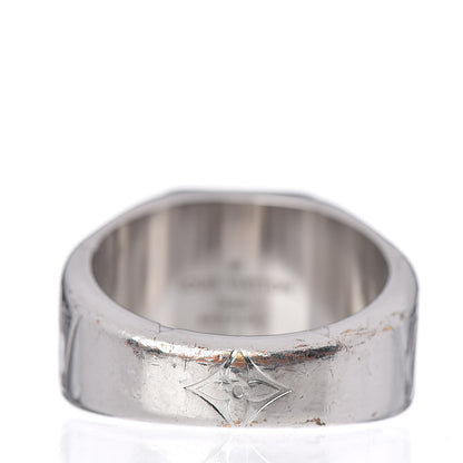 Louis Vuitton Monogram Signet Ring 10 Silver 4 of 5
