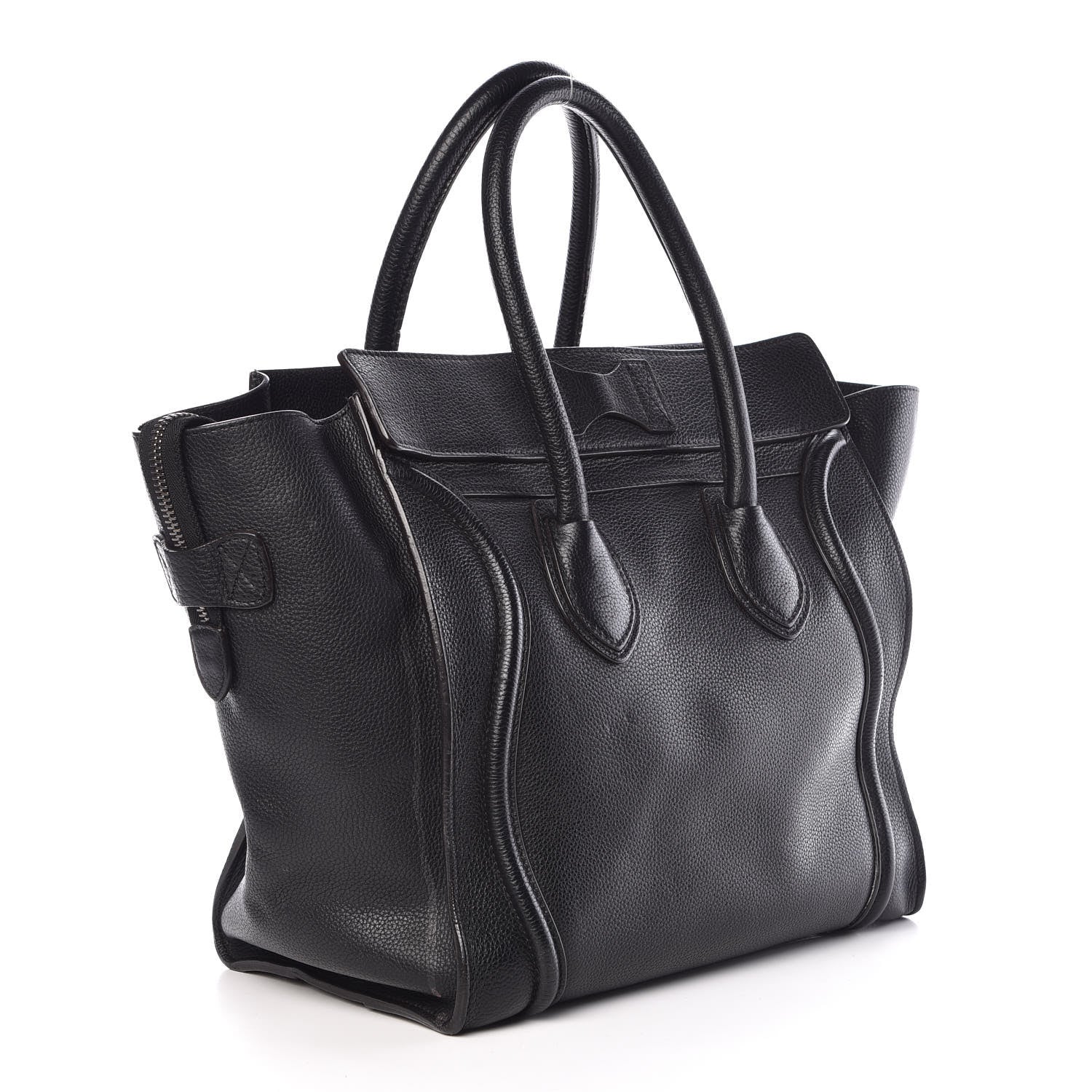 Celine Drummed Calfskin Mini Luggage Black 3 of 8