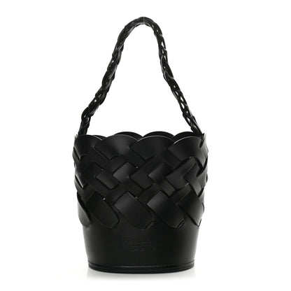 Prada Vitello Intreccio Bucket Bag Black 3 of 18