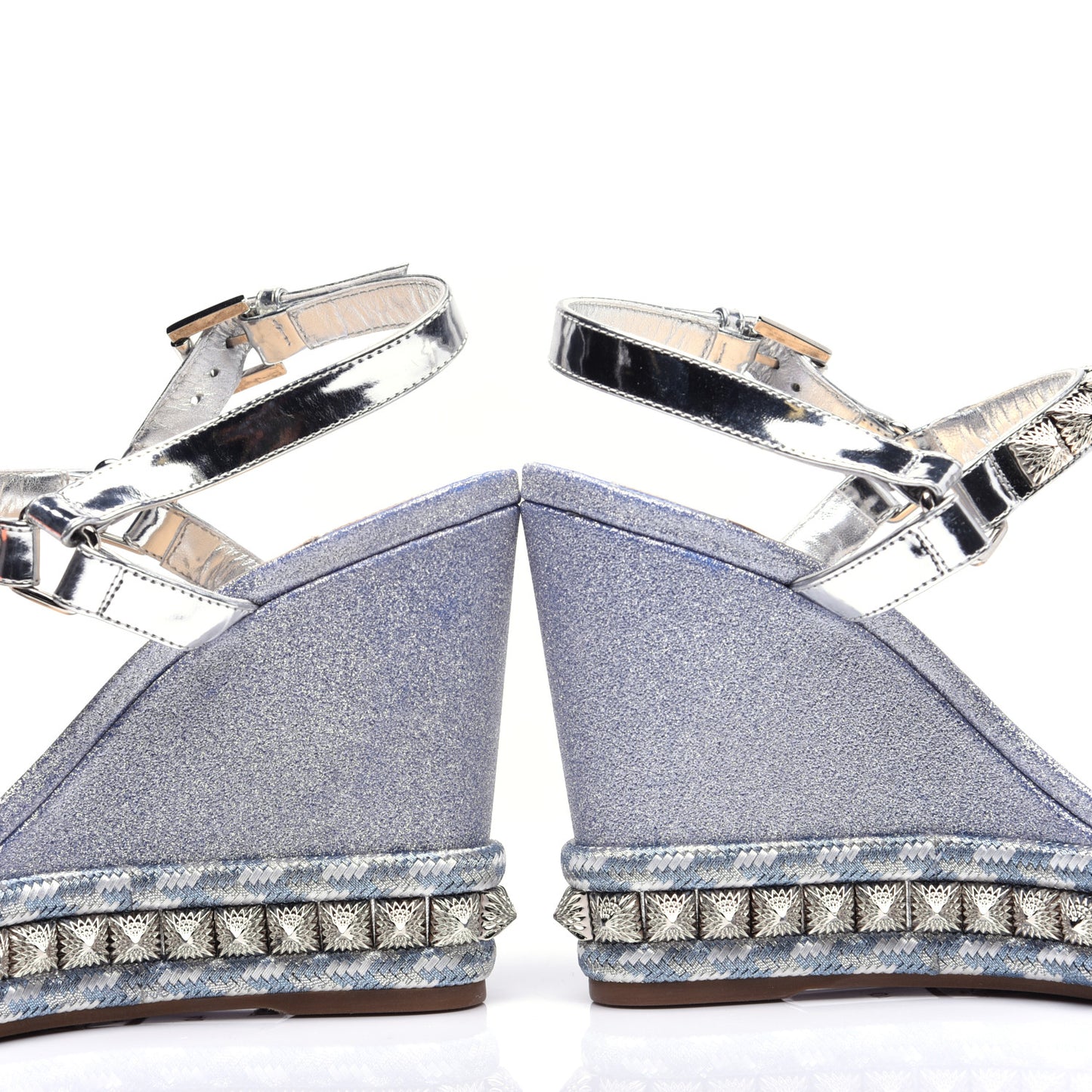 Mini Glitter Pira Ryad 110 Wedge Sandals 40 Silver