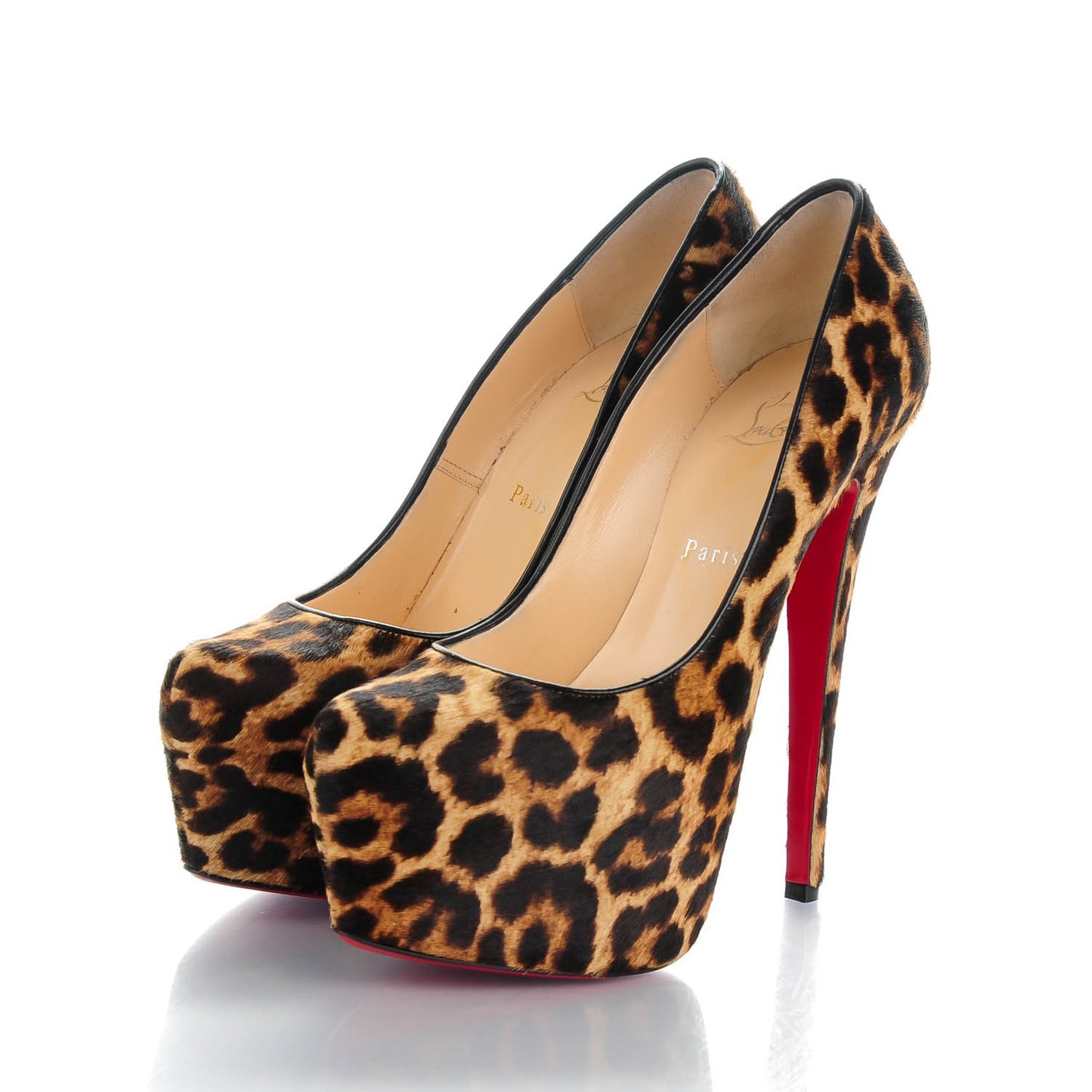 Calf Hair Leopard Print Daffodile 160 Pumps 39 Black