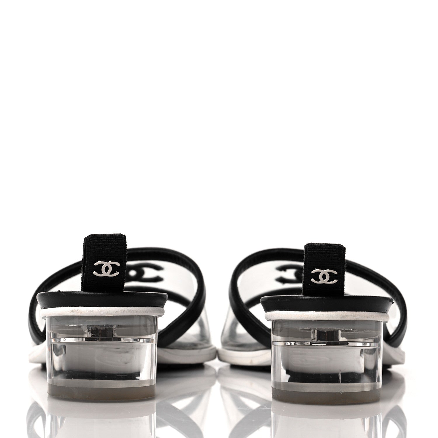 Chanel Lambskin PVC Mule 36.5 Transparent Black 5 of 10