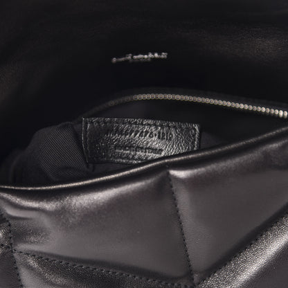 Saint Laurent Lambskin Quilted Small Loulou Puffer Monogram Chain Satchel Black 7 of 11