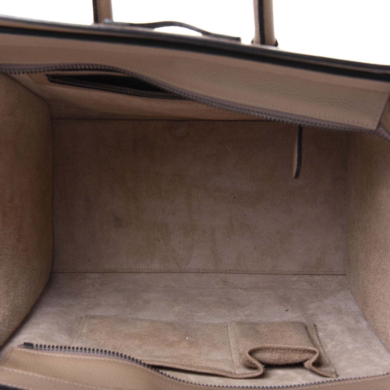 Celine Drummed Calfskin Mini Luggage Dune 5 of 24