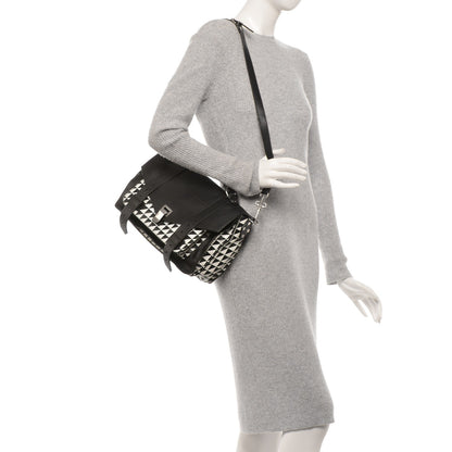 Proenza Schouler Calfskin Triangle Print Medium PS1 Satchel Black White 2 of 8