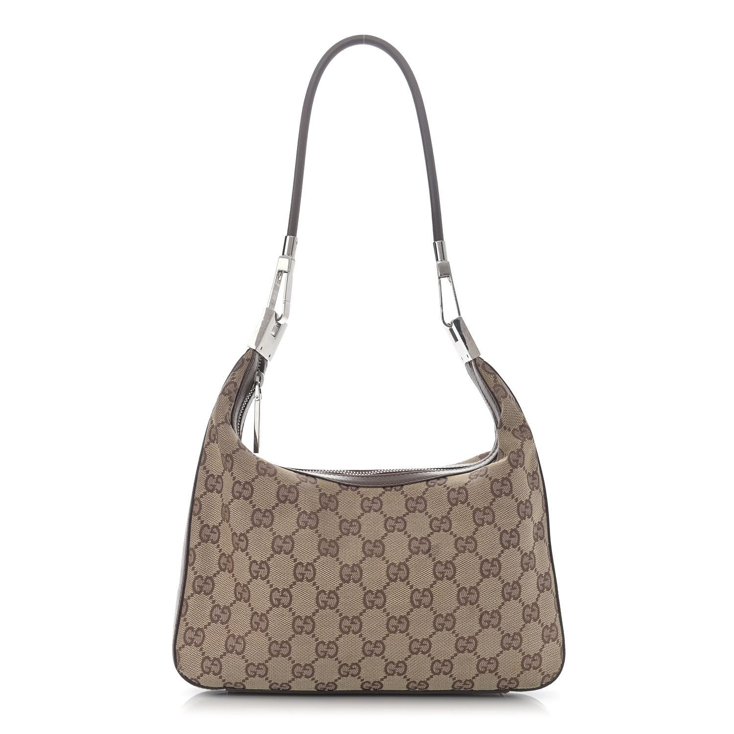Gucci Monogram GG Small Clasp Hobo Brown 1 of 11
