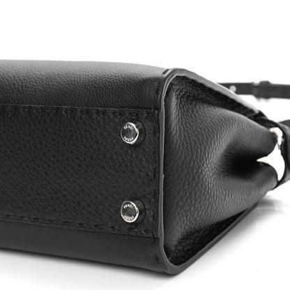 Fendi Cuoio Romano Selleria Bi-Color Mini Peekaboo Iconic Satchel Black Mou 10 of 12