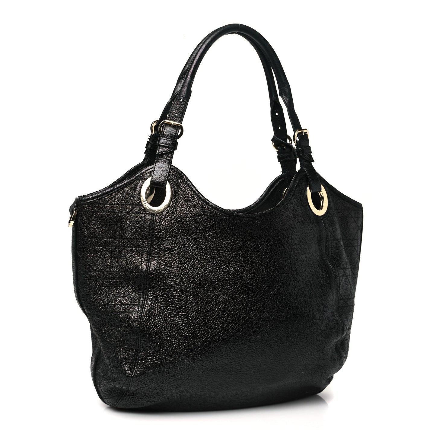Ceramic Effect Deerskin Cannage Bee Tote Black