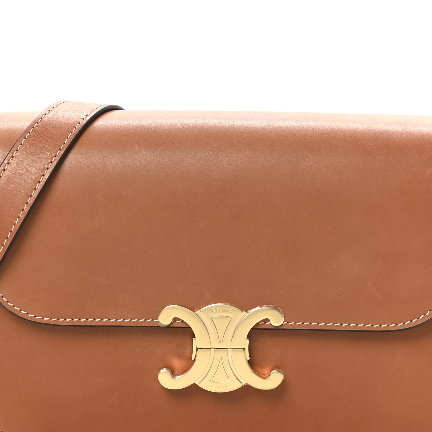 Natural Calfskin Medium Triomphe Tan