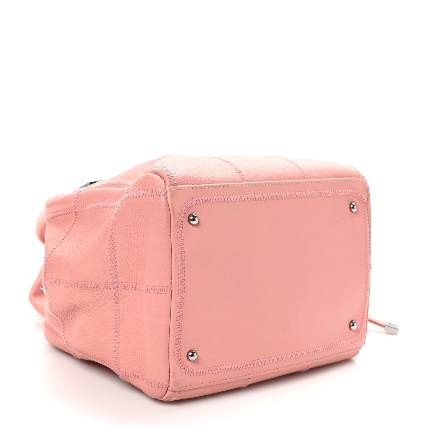 Caviar Square Stitched Bowler Pink