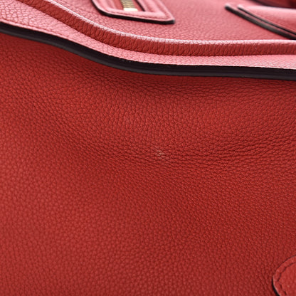 Celine Drummed Calfskin Mini Luggage Coquelicot 13 of 16