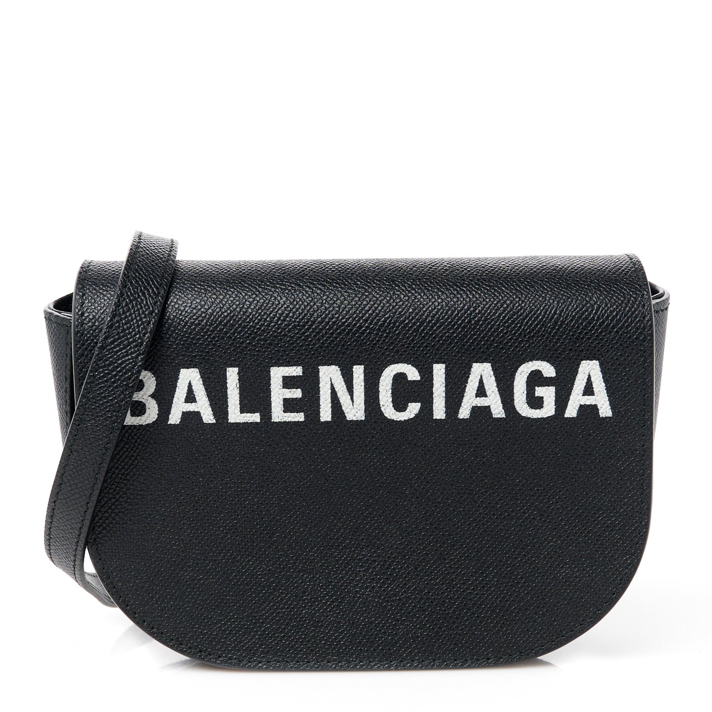 Grained Calfskin Logo Ville Day Bag XS Black