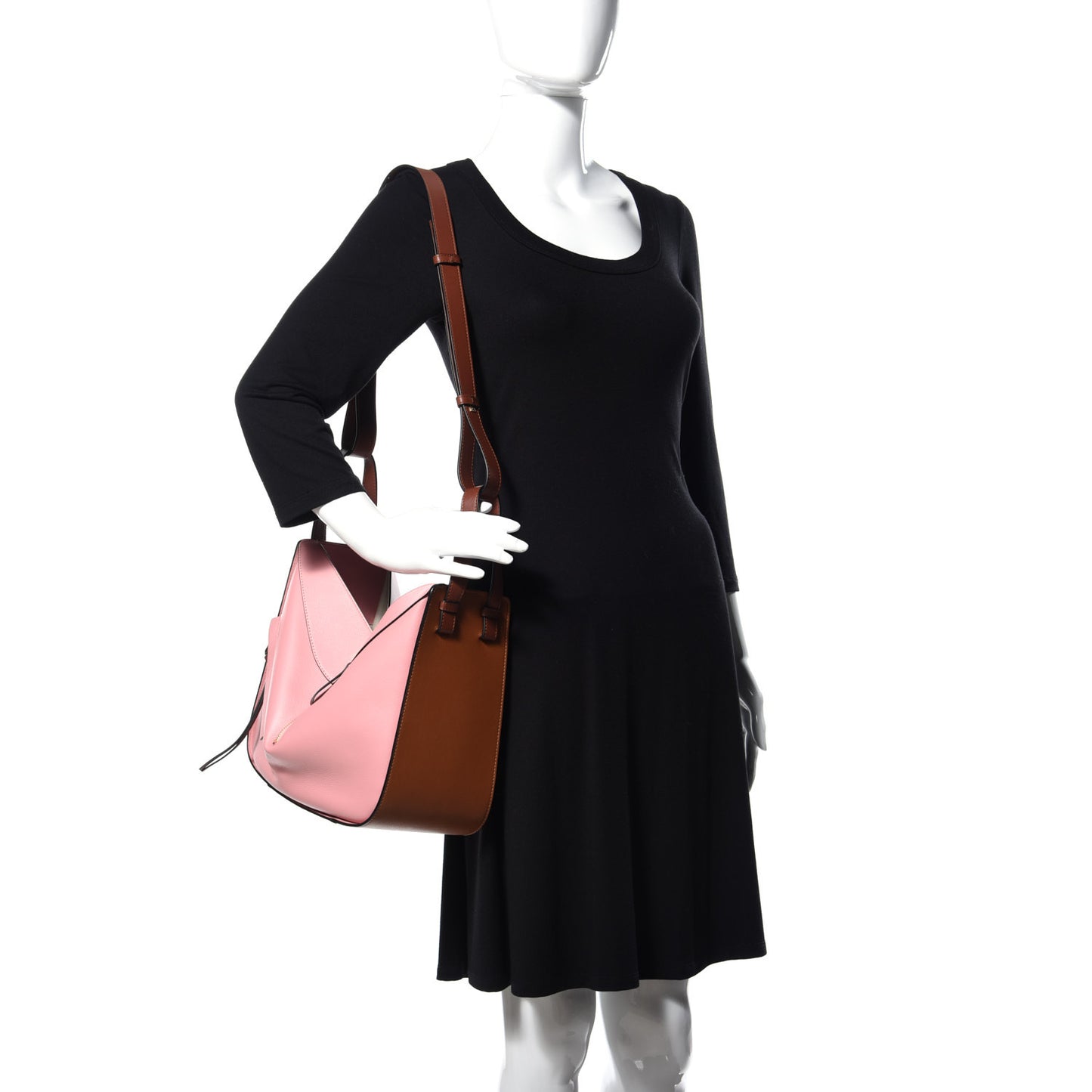 Calfskin Small Hammock Shoulder Bag Tan Pink Tan