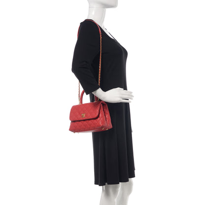 Chanel Caviar Quilted Mini Coco Handle Flap Red 2 of 10