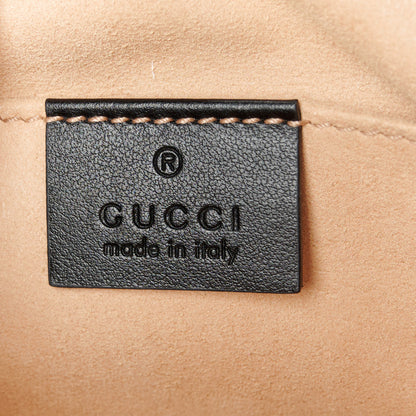 Gucci Calfskin Matelasse Mini GG Marmont Chain Shoulder Bag Black 6 of 11