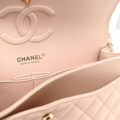Chanel Caviar Quilted Medium Double Flap Light Beige 6 of 10