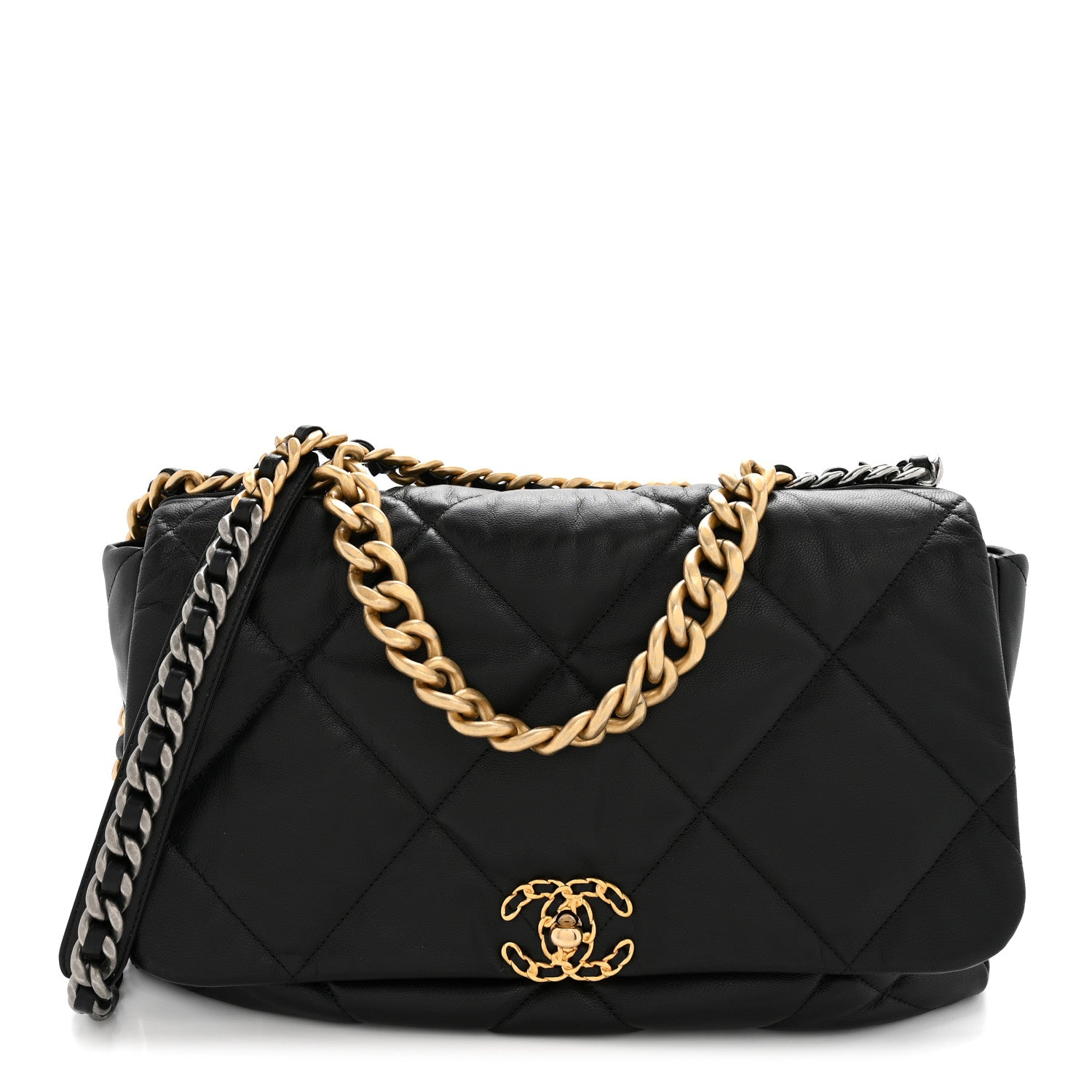Chanel Goatskin Quilted Maxi Chanel 19 Flap Black 1 of 15