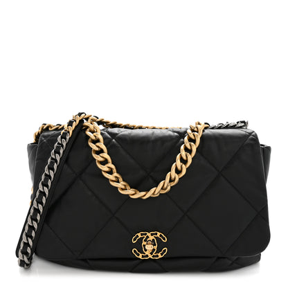 Chanel Goatskin Quilted Maxi Chanel 19 Flap Black 1 of 15