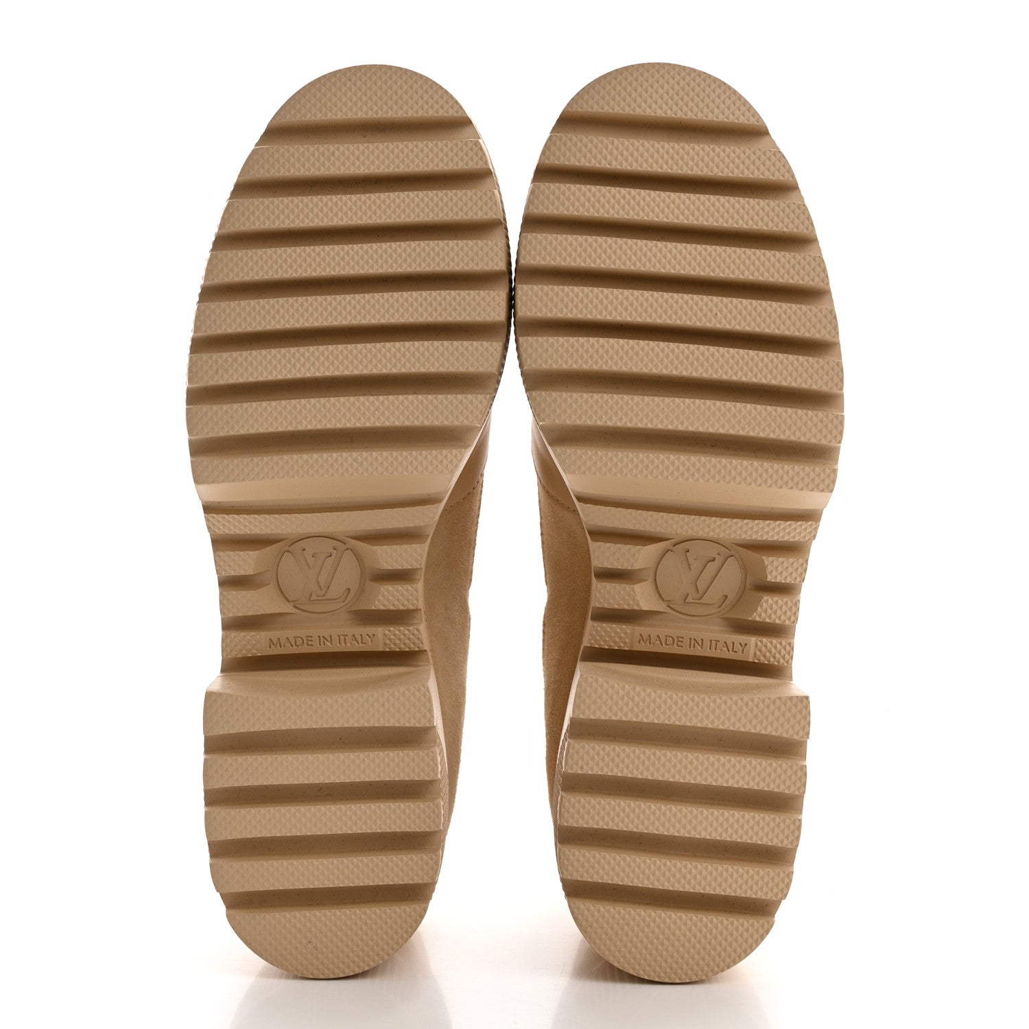 Louis Vuitton Suede Calfskin Embossed Monogram Laureate Platform Desert Boots 37 Beige 5 of 11